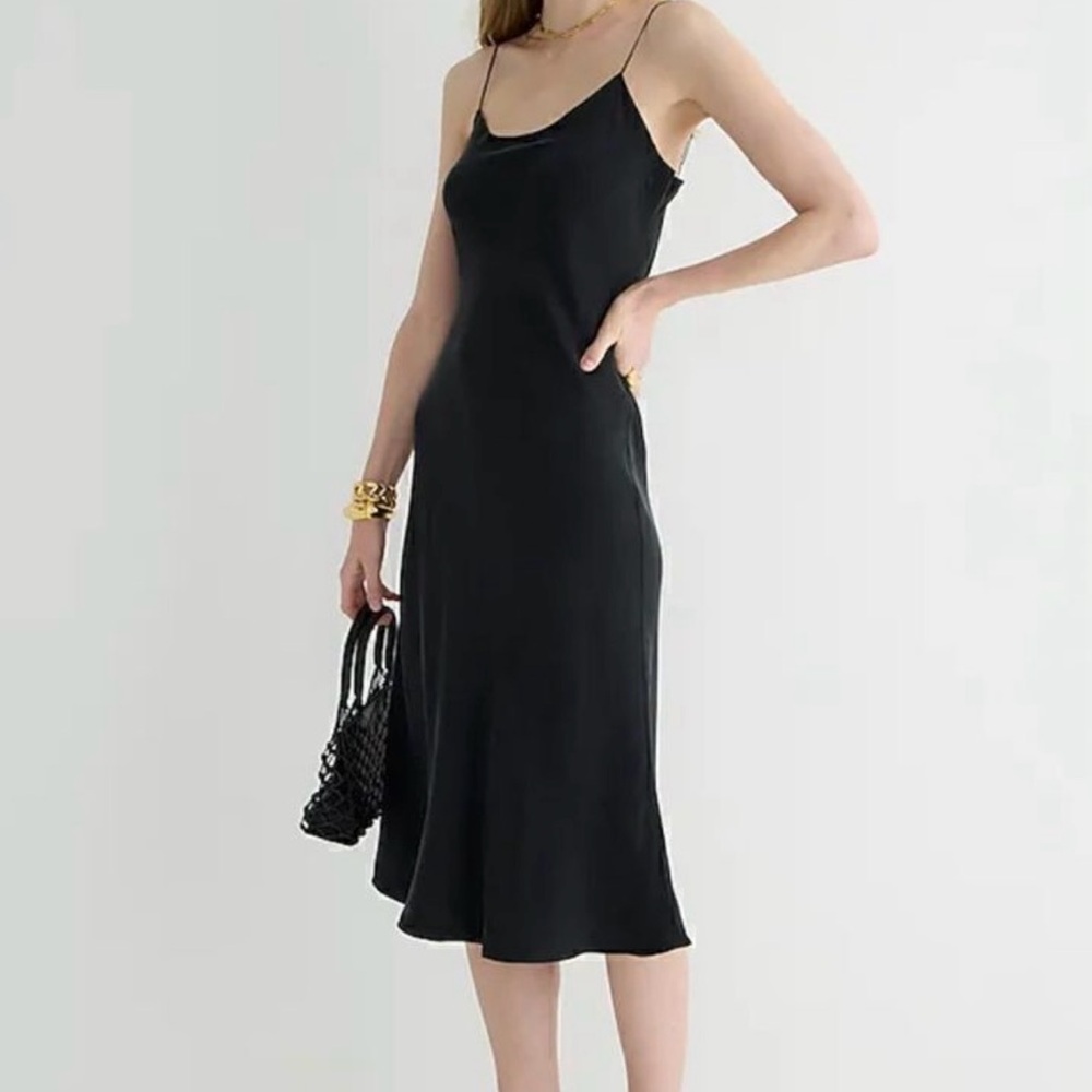 J. Crew Gwyneth Black Slip Dress Kentucky Derby